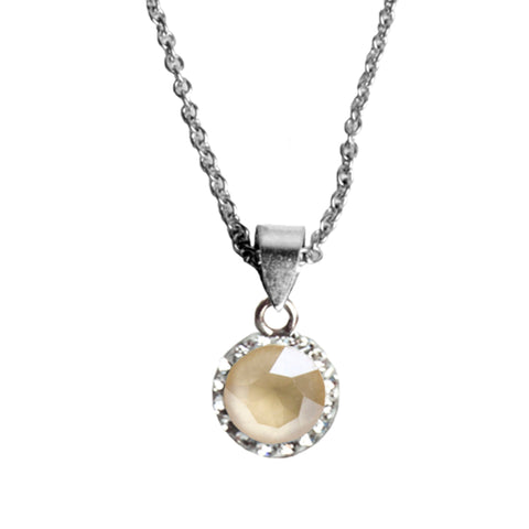 Necklace/Kette Silber crystal ivory cream freeshipping - fisastudio.com